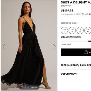 Showpo Black Maxi Gown